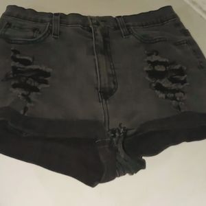 Fashion Nova gray distressed shorts